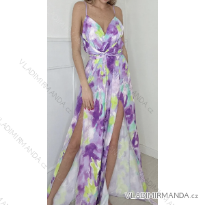 Šaty letné dlhé elegantné na ramienka dámske (S/M ONE SIZE) TALIANSKA MÓDA IMPBB23B21845