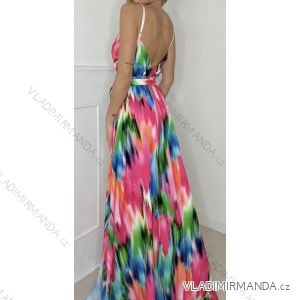 Šaty letné dlhé elegantné na ramienka dámske (S/M ONE SIZE) TALIANSKA MÓDA IMPBB23B21845A
