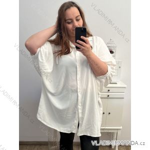 Košeľa predĺžená oversize s opaskom dlhý rukáv dámske (M/L/XL/2XL/3XL/4XL/5XL ONE SIZE) TALIANSKA MÓDA IMM23M20799/DU