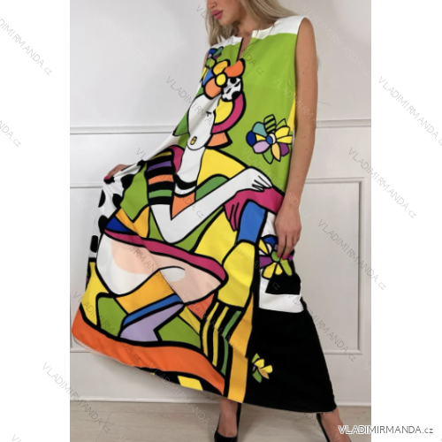 Šaty dlhé letné bez rukávu dámske (S/M ONE SIZE) TALIANSKA MÓDA IMPBB23S3197