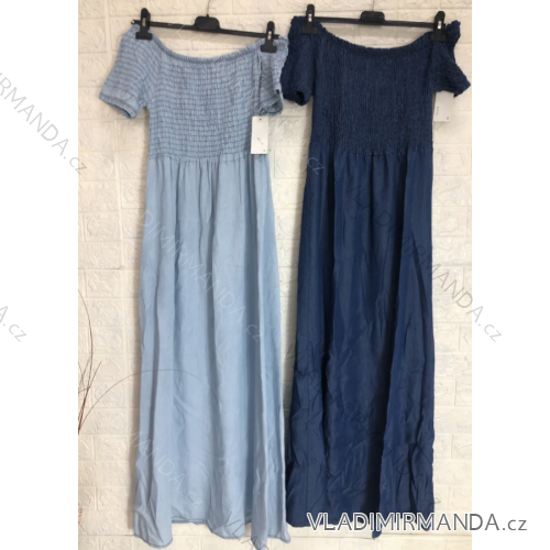Šaty dlhé carmen krátky rukáv dámske (S/M ONE SIZE) TALIANSKA MÓDA IMPGM235046
