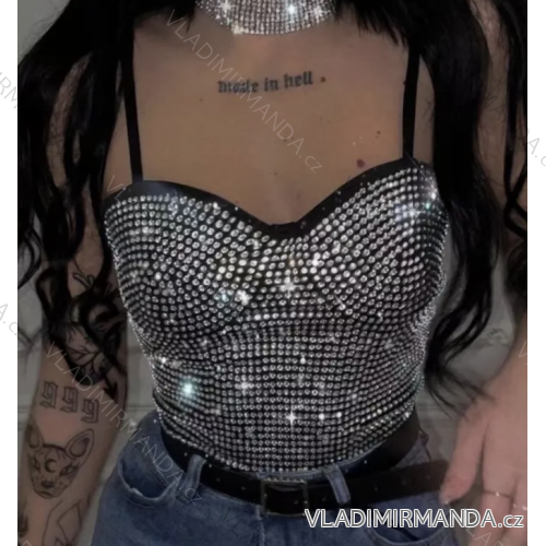 Top croptop na ramienka dámsky (S/M ONE SIZE) TALIANSKA MÓDA IMPGM23970