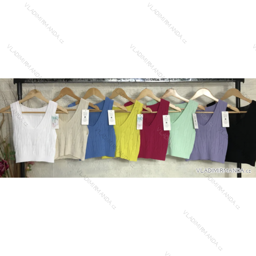 Top croptop bez rukávov dámsky (S/M ONE SIZE) TALIANSKA MÓDA IMPGM233965