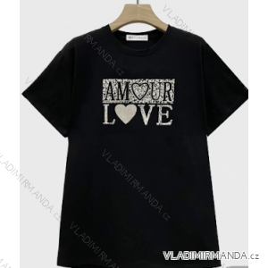 Tričko krátky rukáv dámske (S/M ONE SIZE) TALIANSKA MÓDA IMPSH23J010
