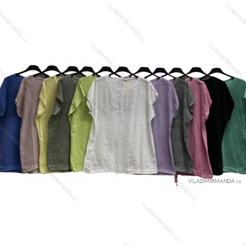 Tunika zaväzovacia krátky rukáv dámska (L/XL ONE SIZE) TALIANSKA MÓDA IMC23244