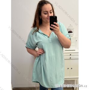 Tunika/šaty s kapucňou dlhý rukáv dámska nadrozmer (2XL/3XL ONE SIZE) TALIANSKA MóDA IM423IRIS/DU