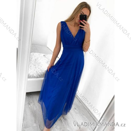 Šaty dlhé elegantné spoločenské plesové na ramienka dámske (S/M ONE SIZE) TALIANSKA MóDA IM3235032