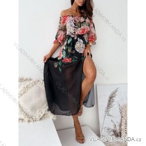 Šaty dlhé letné šifónové carmen dámske (S/M/L ONE SIZE) TALIANSKA MÓDA IMD23243