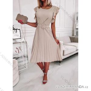 Šaty elegantné s opaskom bez rukávu dámske (S/M ONE SIZE) TALIANSKA MÓDA IMD23261