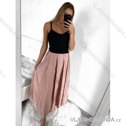 Sukňa dlhá satenová dámska (S/M ONE SIZE) TALIANSKA MÓDA IMM23HG2507/DUR S/M staroružová