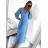 Šaty dlhé elegantné šifónové s opaskom dlhý rukáv dámske (S/M ONE SIZE) TALIANSKA MÓDA IMWGB231009/DU -   fialová -   S / M