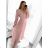 Šaty dlhé elegantné šifónové s opaskom dlhý rukáv dámske (S/M ONE SIZE) TALIANSKA MÓDA IMWGB231009/DU -   fialová -   S / M